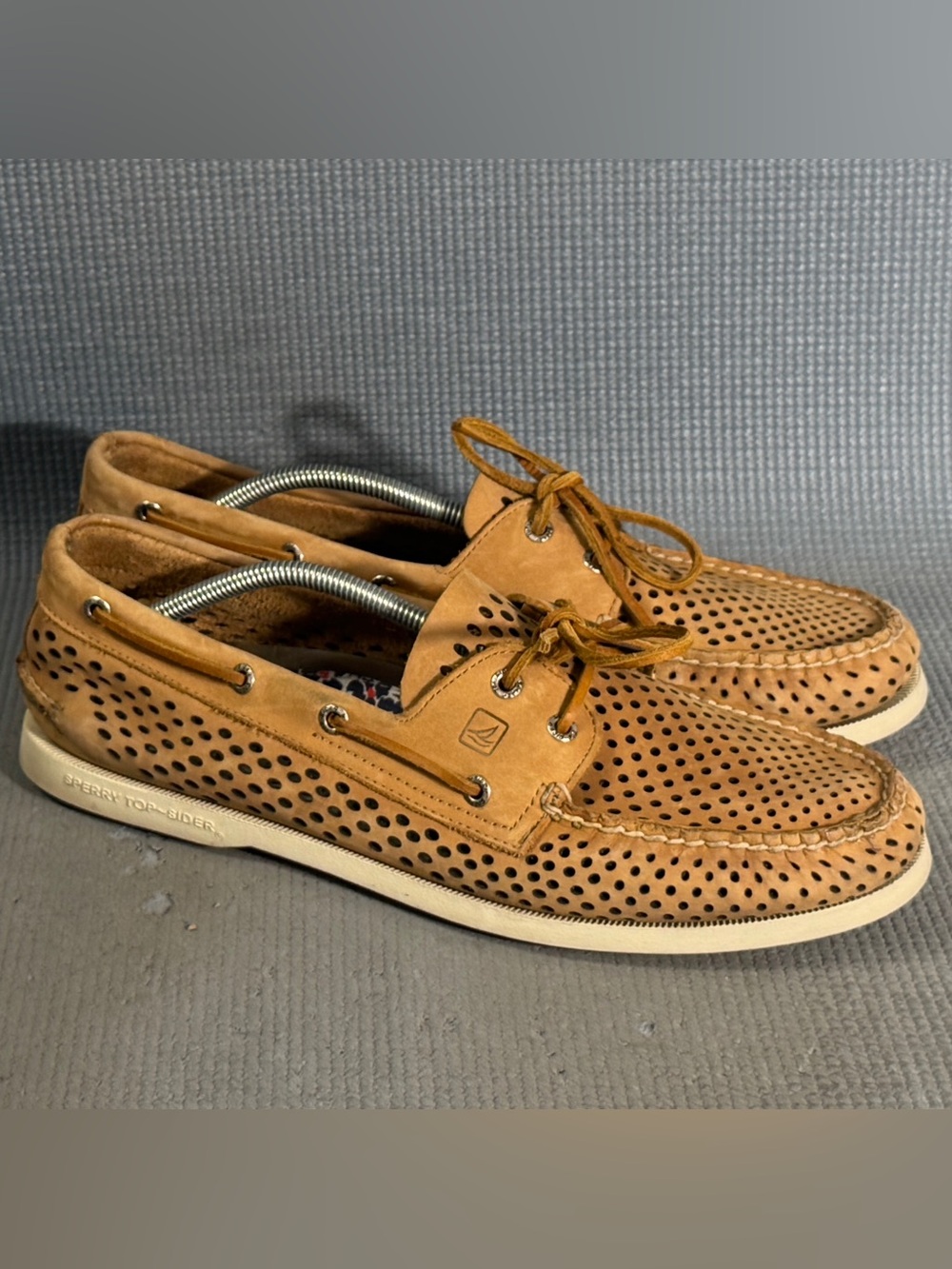 Sperry Boat Shoes A/O 2-Eye Laser Perf Shoes Men's Size 13